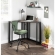 Roman Corner Desk in Espresso Bamboo & Black Metal